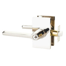 Emtek 5123HLOUSLH Helios Lever Left Hand 2-3/8" Backset Keyed Entry with Modern Rectangular Rose