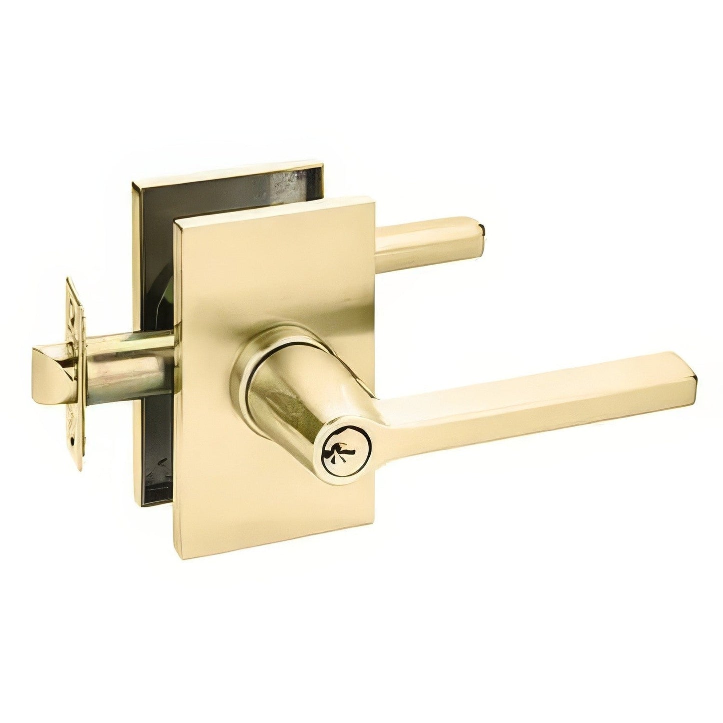 Emtek 5123HLOUSRH Helios Lever Right Hand 2-3/8" Backset Keyed Entry with Modern Rectangular Rose