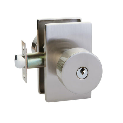 Emtek 5123ROUUS Round Knob 2-3/8" Backset Keyed Entry with Modern Rectangular Rose