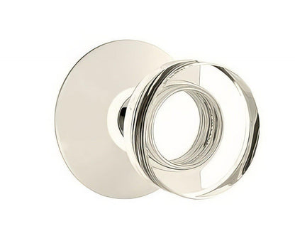Emtek 5207MDCUS Modern Disc Crystal Knob 2-3/8" Backset Privacy with Modern Rose