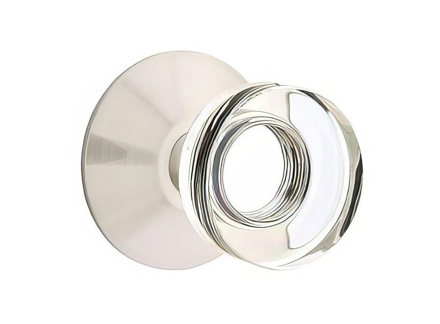 Emtek 5207MDCUS Modern Disc Crystal Knob 2-3/8" Backset Privacy with Modern Rose
