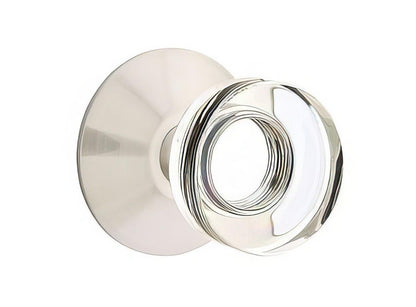 Emtek 5207MDCUS Modern Disc Crystal Knob 2-3/8" Backset Privacy with Modern Rose