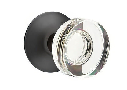 Emtek 5207MDCUS Modern Disc Crystal Knob 2-3/8" Backset Privacy with Modern Rose