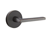 Emtek 5209HLOUS10BLH Helios Lever Left Hand 2-3/8" Backset Privacy with Disk Rose for 1-1/4" to 2" Door Oil Rubbed Bronze Finish.