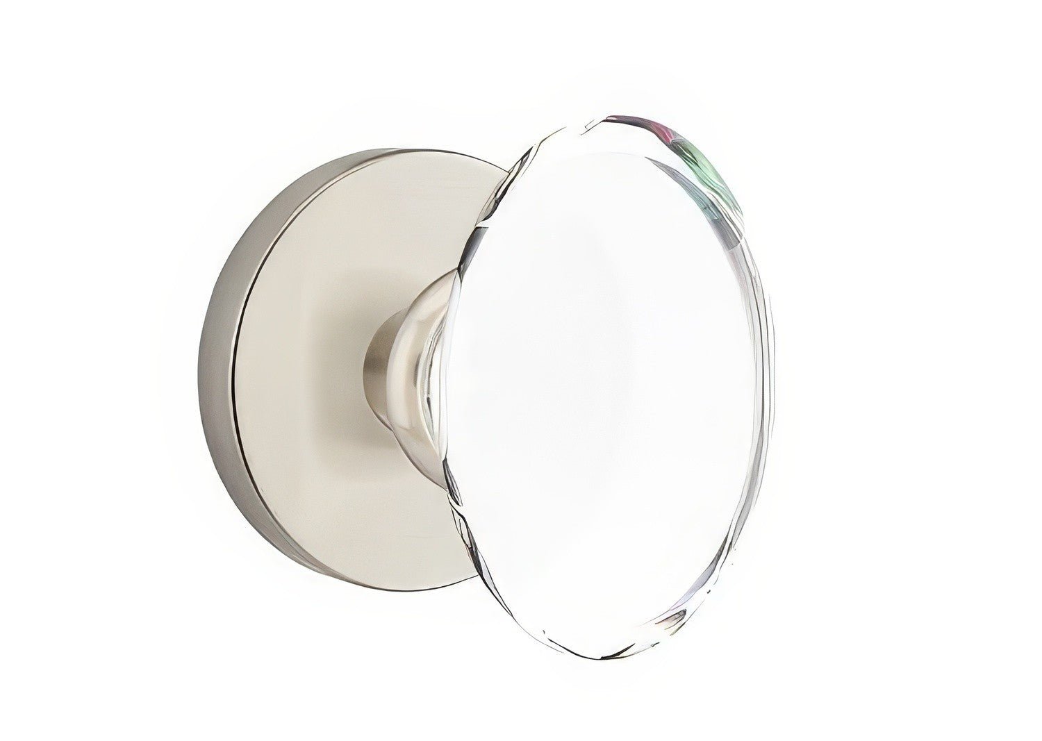 Emtek 5209HTUS Hampton Crystal Knob 2-3/8" Backset Privacy with Disk Rose.