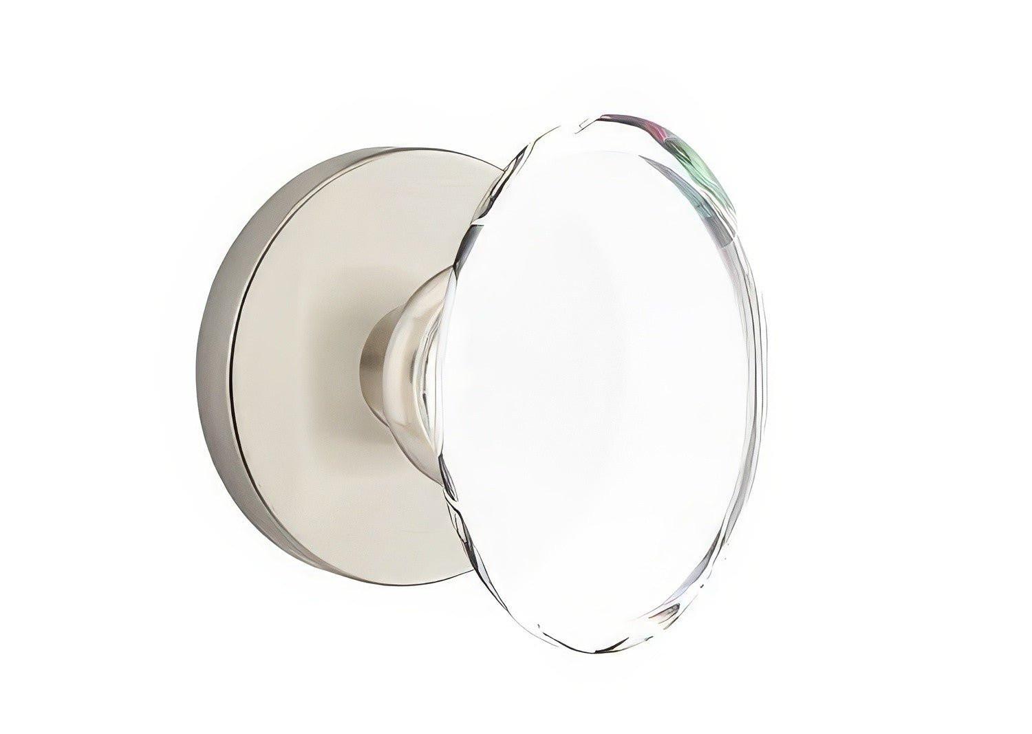 Emtek 5209HTUS Hampton Crystal Knob 2-3/8" Backset Privacy with Disk Rose