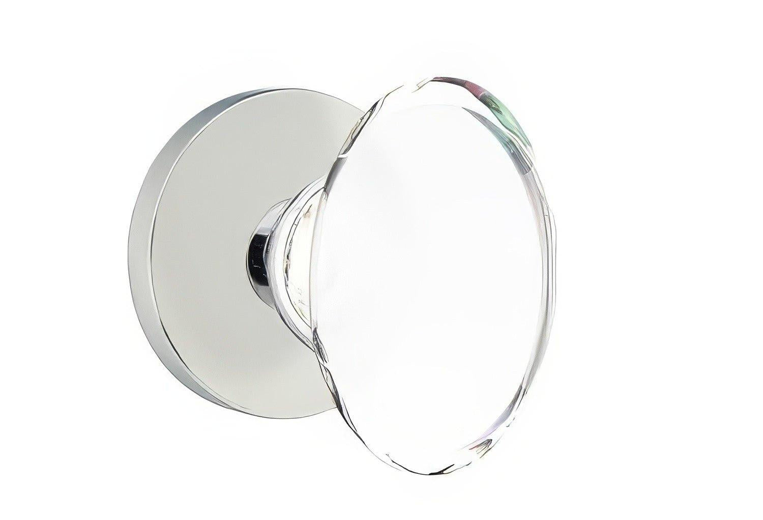 Emtek 5209HTUS Hampton Crystal Knob 2-3/8" Backset Privacy with Disk Rose