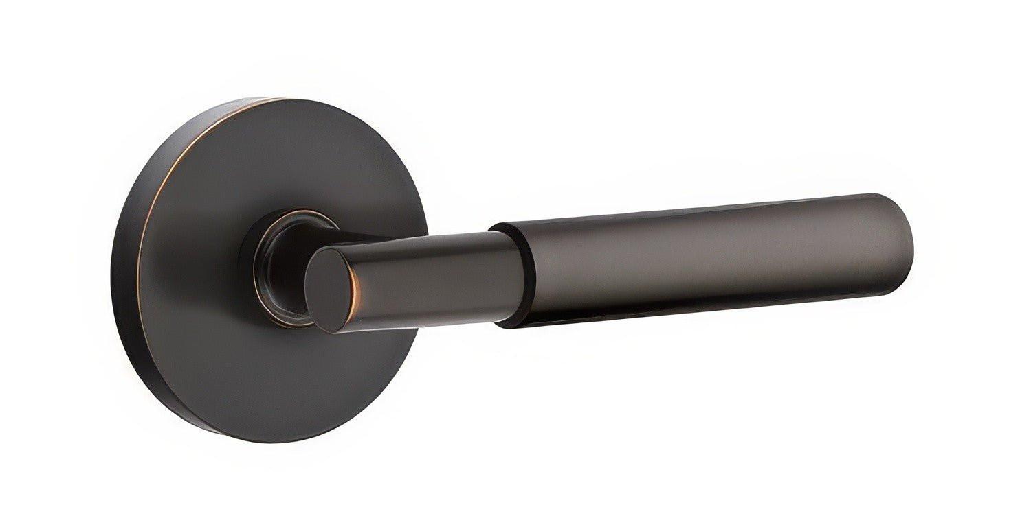Emtek 5209MYLUSLH Myles Lever Left Hand 2-3/8" Backset Privacy with Disk Rose.