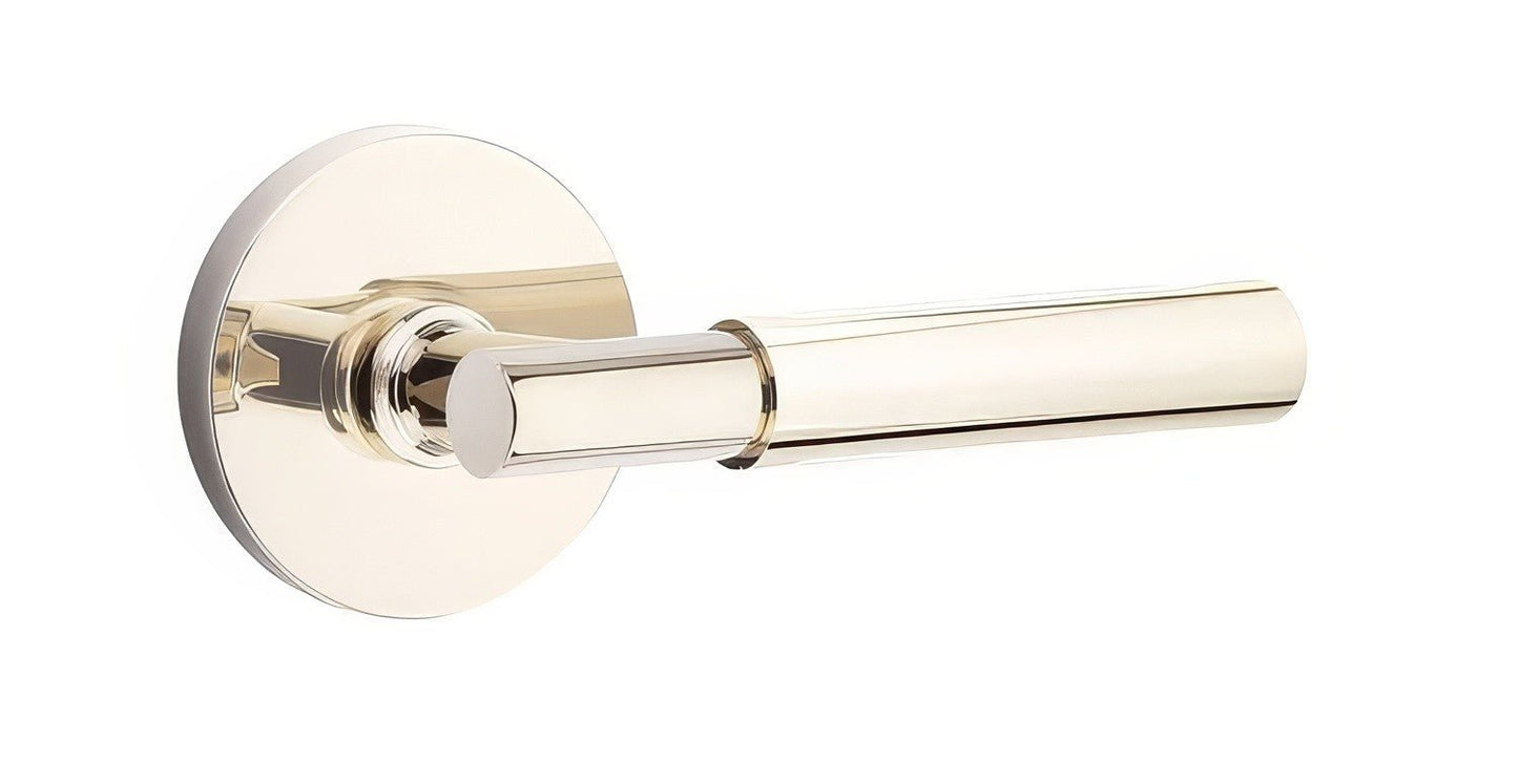 Emtek 5209MYLUSRH Myles Lever Right Hand 2-3/8" Backset Privacy with Disk Rose.