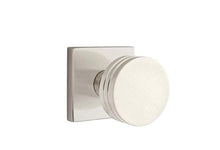 Emtek 5210BNUS15 Bern Knob 2-3/8" Backset Privacy with Square Rose for 1-1/4" to 2" Door Satin Nickel Finish.