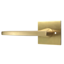 Emtek 5210HLOUS4LH.RLS Helios Lever Left Hand 2-3/8" Backset with Radius Latch Strike Privacy with Square Rose for 1-1/4" to 2" Door Satin Brass Finish.