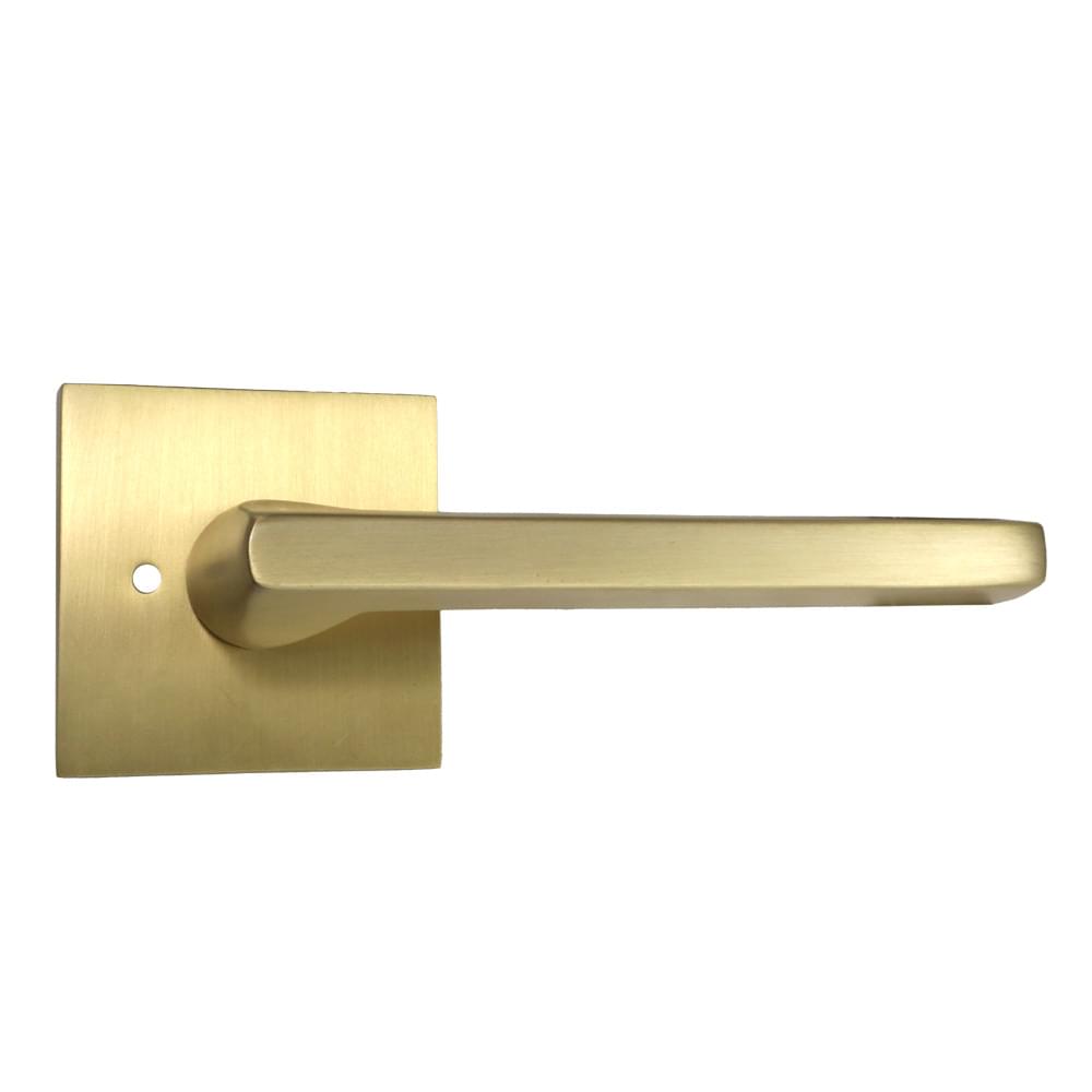 Emtek 5210HLOUS4RH.RLS Helios Lever Right Hand 2-3/8" Backset with Radius Latch Strike Privacy with Square Rose for 1-1/4" to 2" Door Satin Brass Finish.