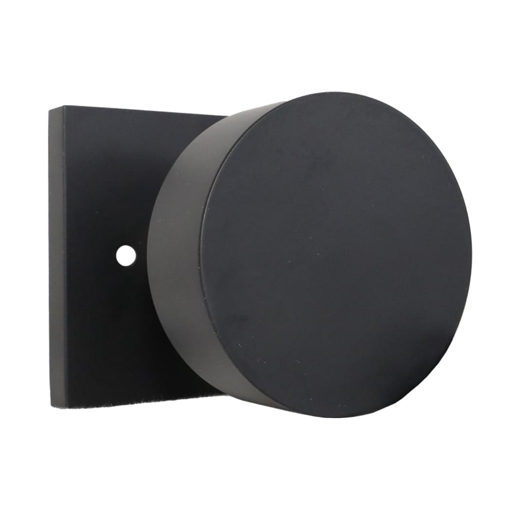 Emtek 5210ROUUS19.RLS Round Knob 2-3/8" Backset with Radius Latch Strike Privacy with Square Rose for 1-1/4" to 2" Door Flat Black Finish.