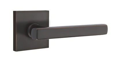 Emtek 5210FRLUSLH Freestone Lever Left Hand 2-3/8" Backset Privacy With Square Rose.