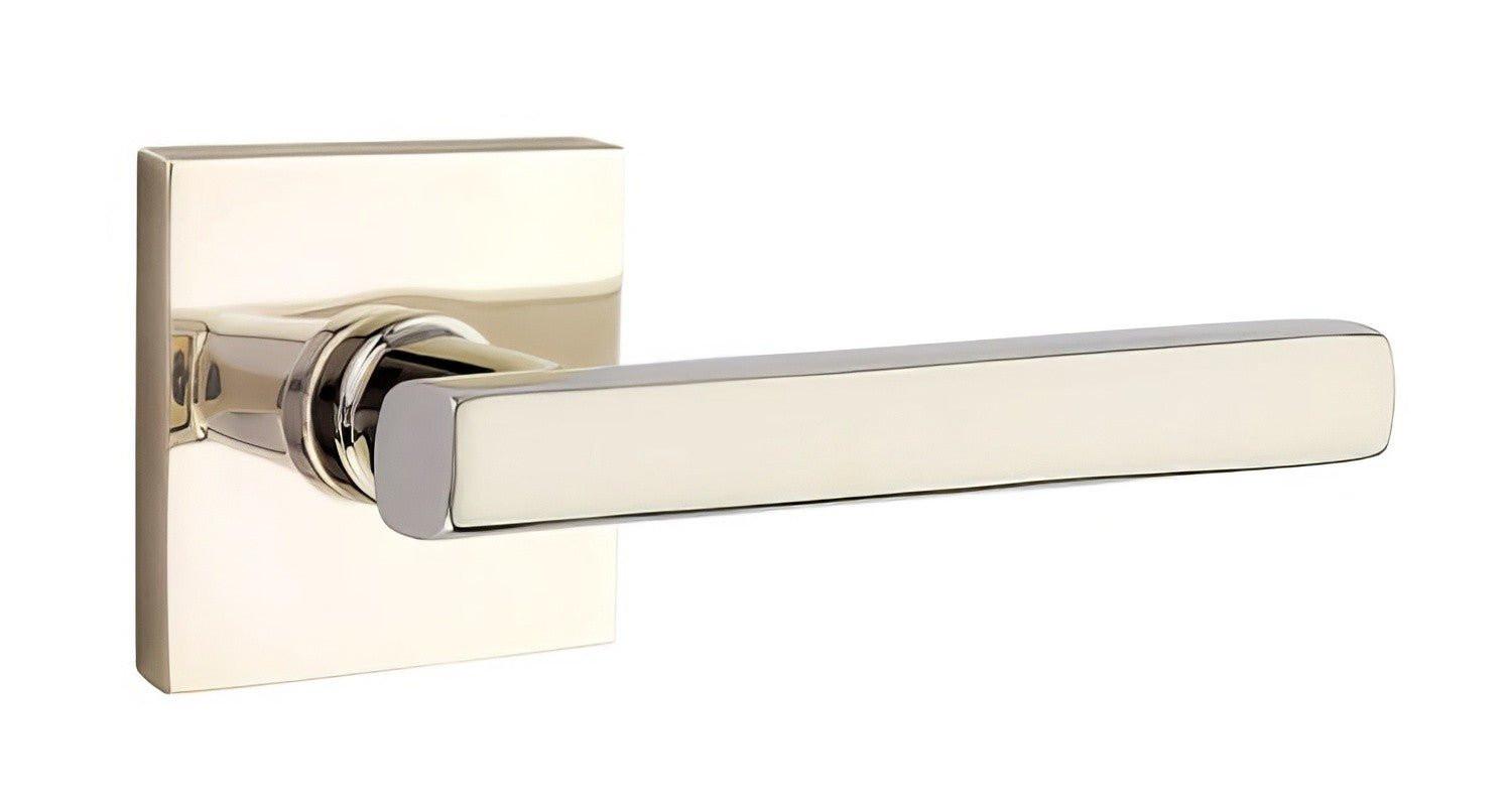 Emtek 5210FRLUSRH Freestone Lever Right Hand 2-3/8" Backset Privacy With Square Rose.