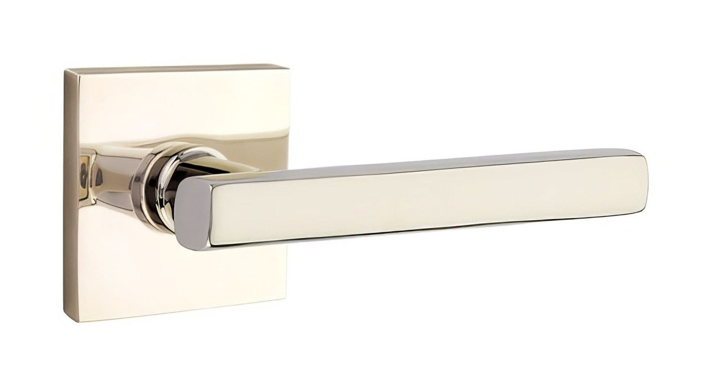 Emtek 5210FRLUSRH Freestone Lever Right Hand 2-3/8" Backset Privacy With Square Rose.