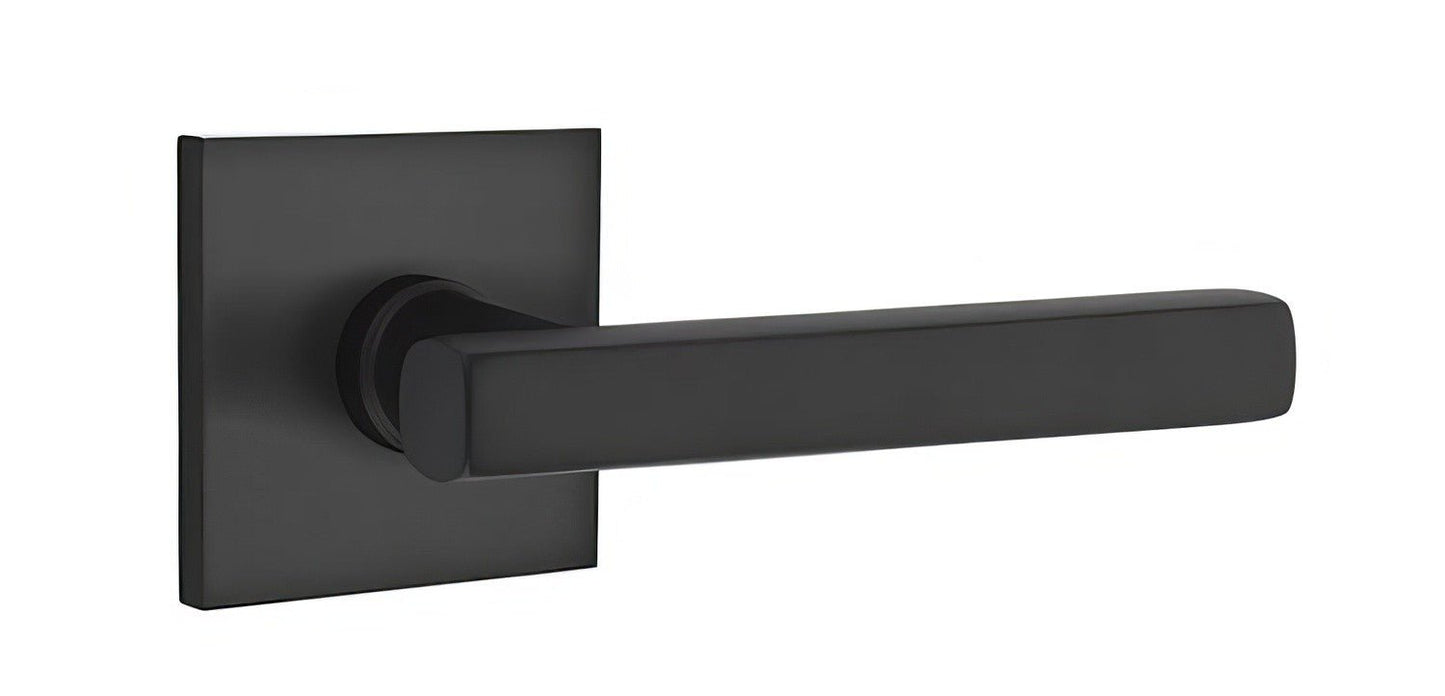 Emtek 5210FRLUSLH Freestone Lever Left Hand 2-3/8" Backset Privacy With Square Rose.