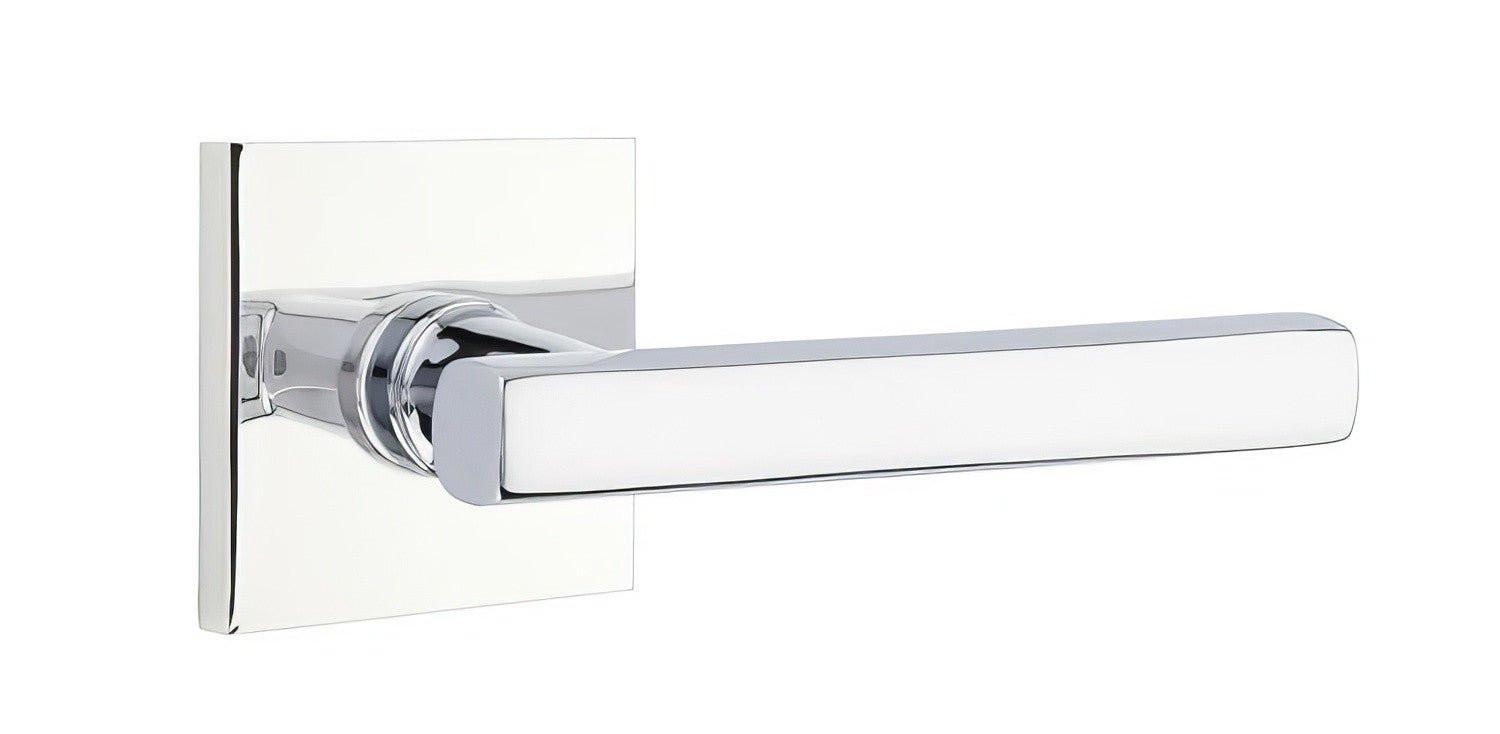 Emtek 5210FRLUSRH Freestone Lever Right Hand 2-3/8" Backset Privacy With Square Rose.