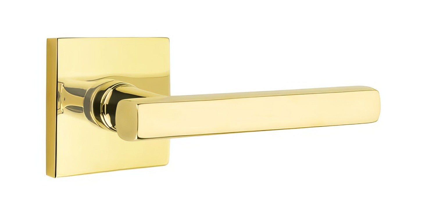 Emtek 5210FRLUSLH Freestone Lever Left Hand 2-3/8" Backset Privacy With Square Rose.