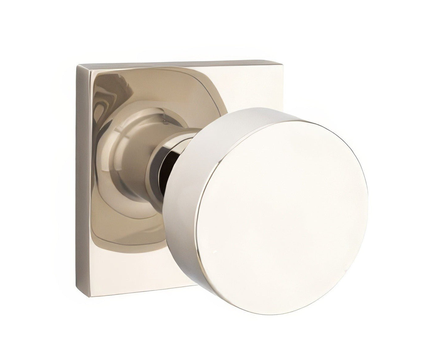 Emtek 5210ROUUS Round Knob 2-3/8" Backset Privacy With Square Rose.