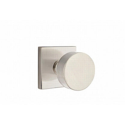 Emtek 5210ROUUS Round Knob 2-3/8" Backset Privacy With Square Rose.
