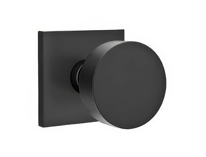 Emtek 5210ROUUS Round Knob 2-3/8" Backset Privacy With Square Rose.