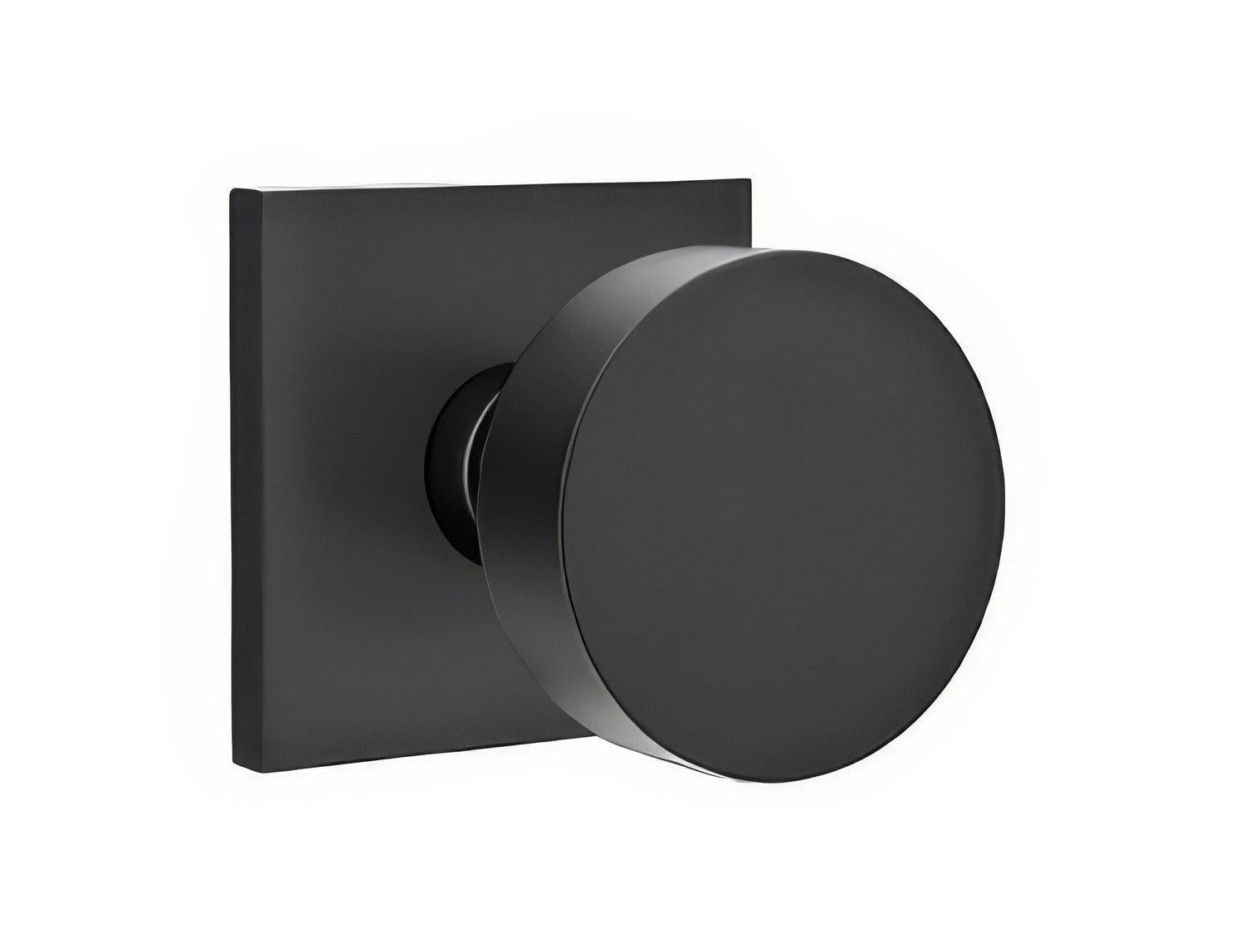 Emtek 5210ROUUS Round Knob 2-3/8" Backset Privacy With Square Rose.