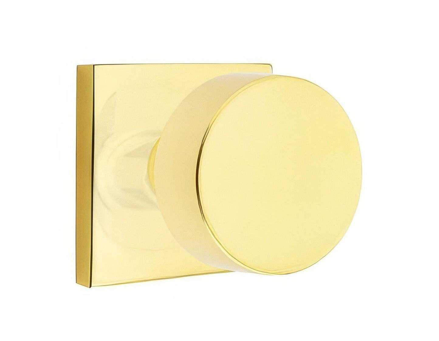 Emtek 5210ROUUS Round Knob 2-3/8" Backset Privacy With Square Rose.