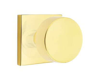 Emtek 5210ROUUS Round Knob 2-3/8" Backset Privacy With Square Rose.