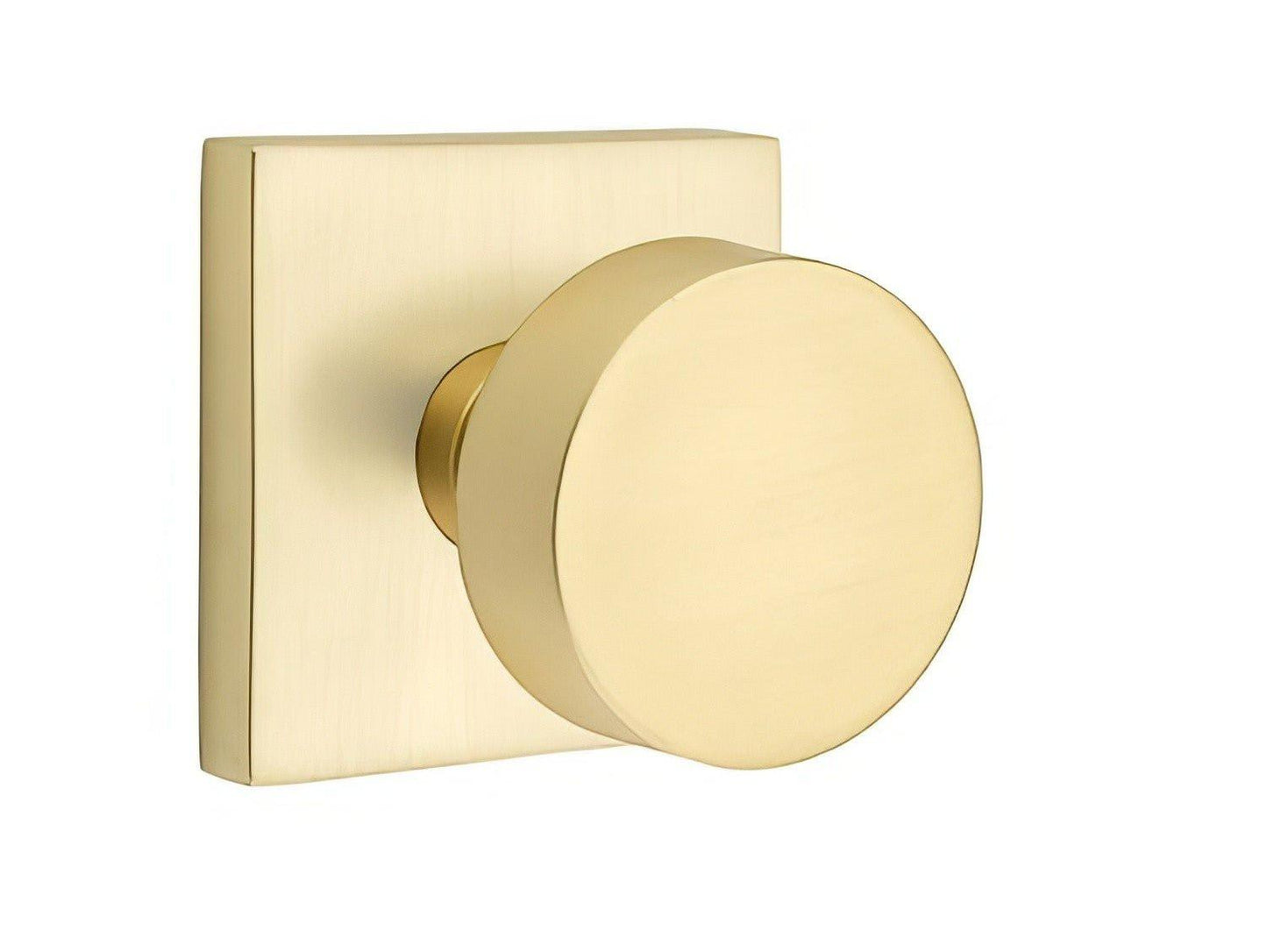 Emtek 5210ROUUS Round Knob 2-3/8" Backset Privacy With Square Rose.
