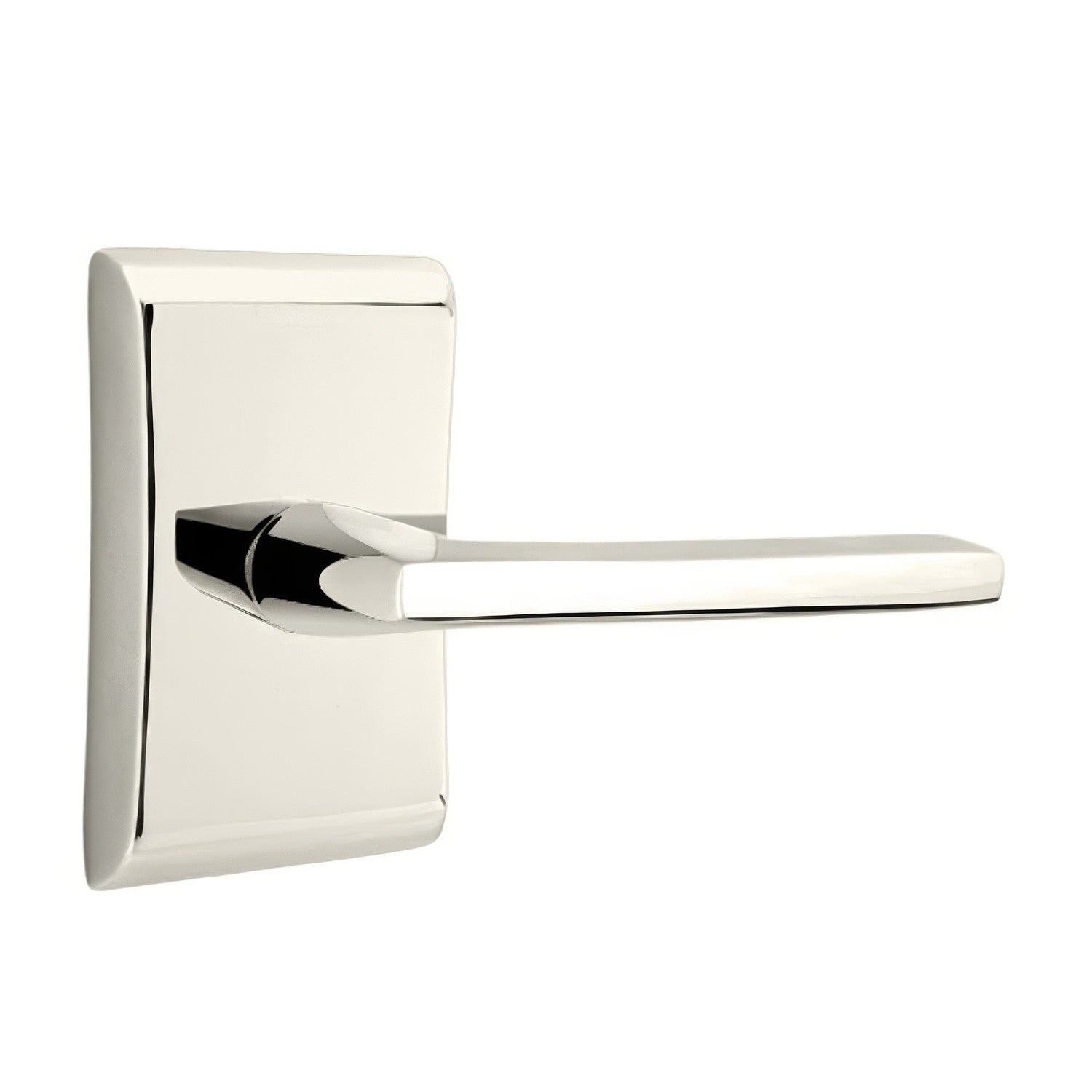 Emtek 5211HLOUSLH Helios Lever Left Hand 2-3/8" Backset Privacy With Neos Rose.