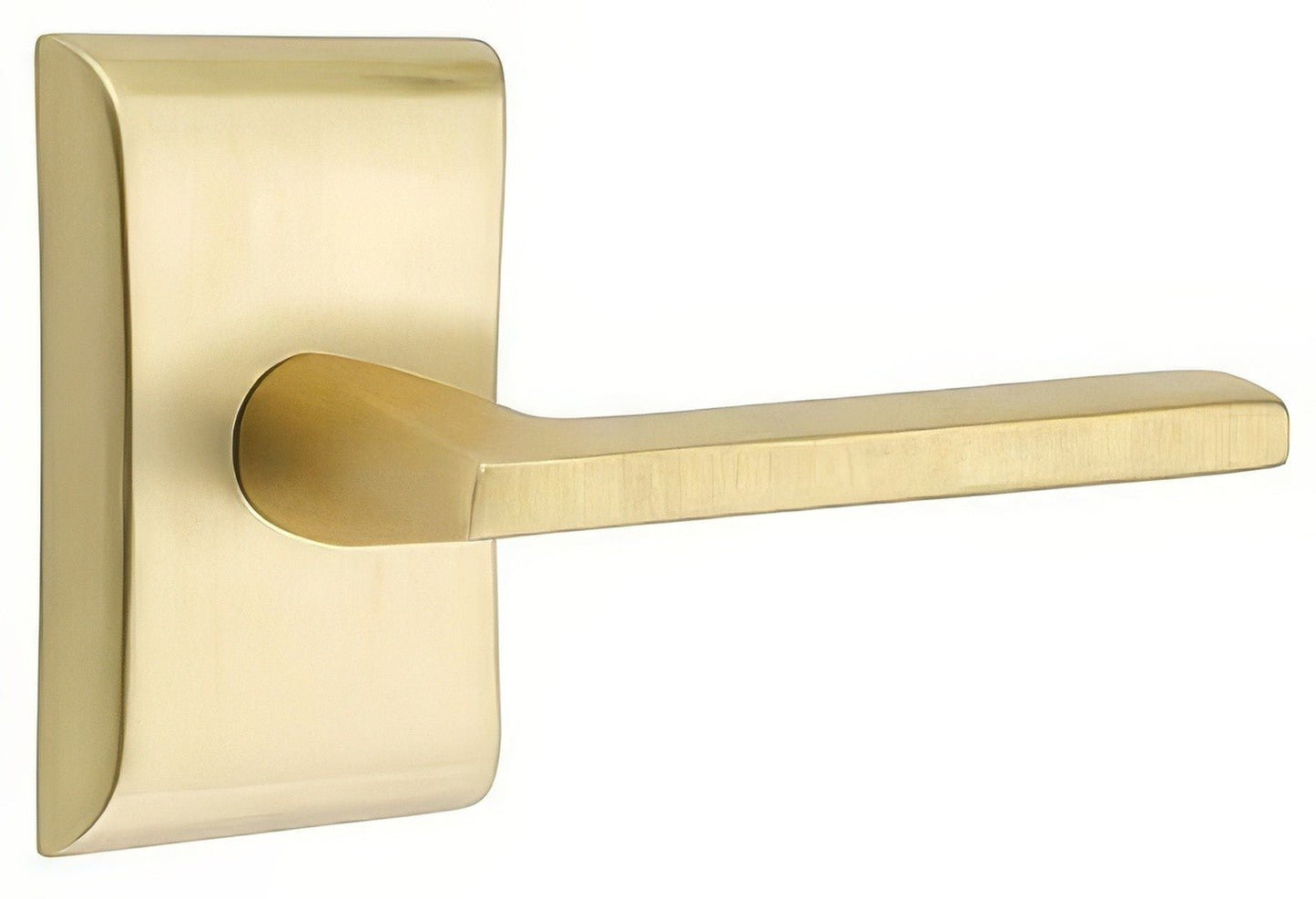 Emtek 5211HLOUSLH Helios Lever Left Hand 2-3/8" Backset Privacy With Neos Rose.