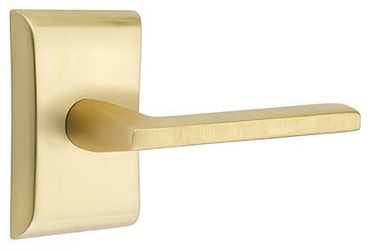 Emtek 5211HLOUSLH Helios Lever Left Hand 2-3/8" Backset Privacy With Neos Rose.