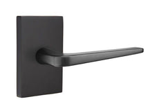 Emtek 5212ATNUS19LH Athena Lever Left Hand 2-3/8" Backset Privacy with Modern Rectangular Rose for 1-1/4" to 2" Door Flat Black Finish.
