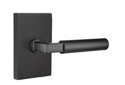 Emtek 5212HECUS15RH Hercules Lever Right Hand 2-3/8" Backset Privacy with Modern Rectangular Rose for 1-1/4" to 2" Door Satin Nickel Finish.
