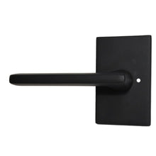 Emtek 5212HLOUS19LH.RLS Helios Lever Left Hand 2-3/8" Backset with Radius Latch Strike Privacy with Modern Rectangular Rose for 1-1/4" to 2" Door Flat Black Finish.