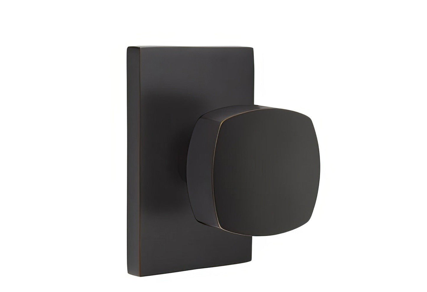 Emtek 5212FRKUS Freestone Knob 2-3/8" Backset Privacy With Modern Rectangular Rose.