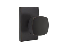 Emtek 5212FRKUS Freestone Knob 2-3/8" Backset Privacy With Modern Rectangular Rose.