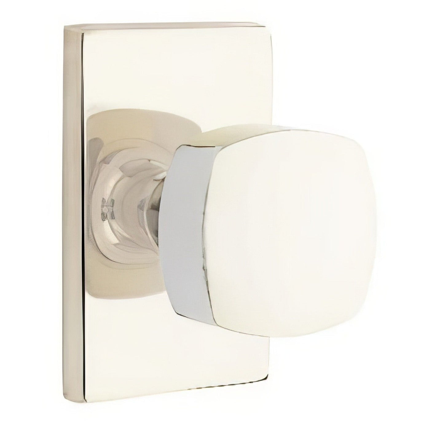 Emtek 5212FRKUS Freestone Knob 2-3/8" Backset Privacy With Modern Rectangular Rose.