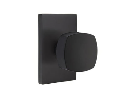 Emtek 5212FRKUS Freestone Knob 2-3/8" Backset Privacy With Modern Rectangular Rose.