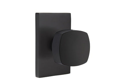 Emtek 5212FRKUS Freestone Knob 2-3/8" Backset Privacy With Modern Rectangular Rose.