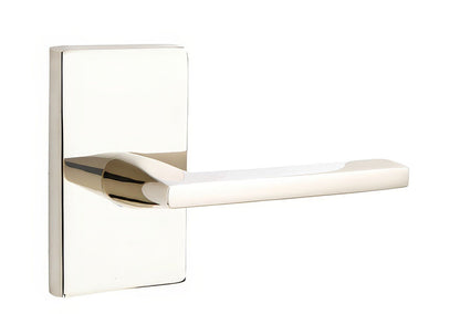 Emtek 5212HLOUSRH Helios Lever Right Hand 2-3/8" Backset Privacy With Modern Rectangular Rose.