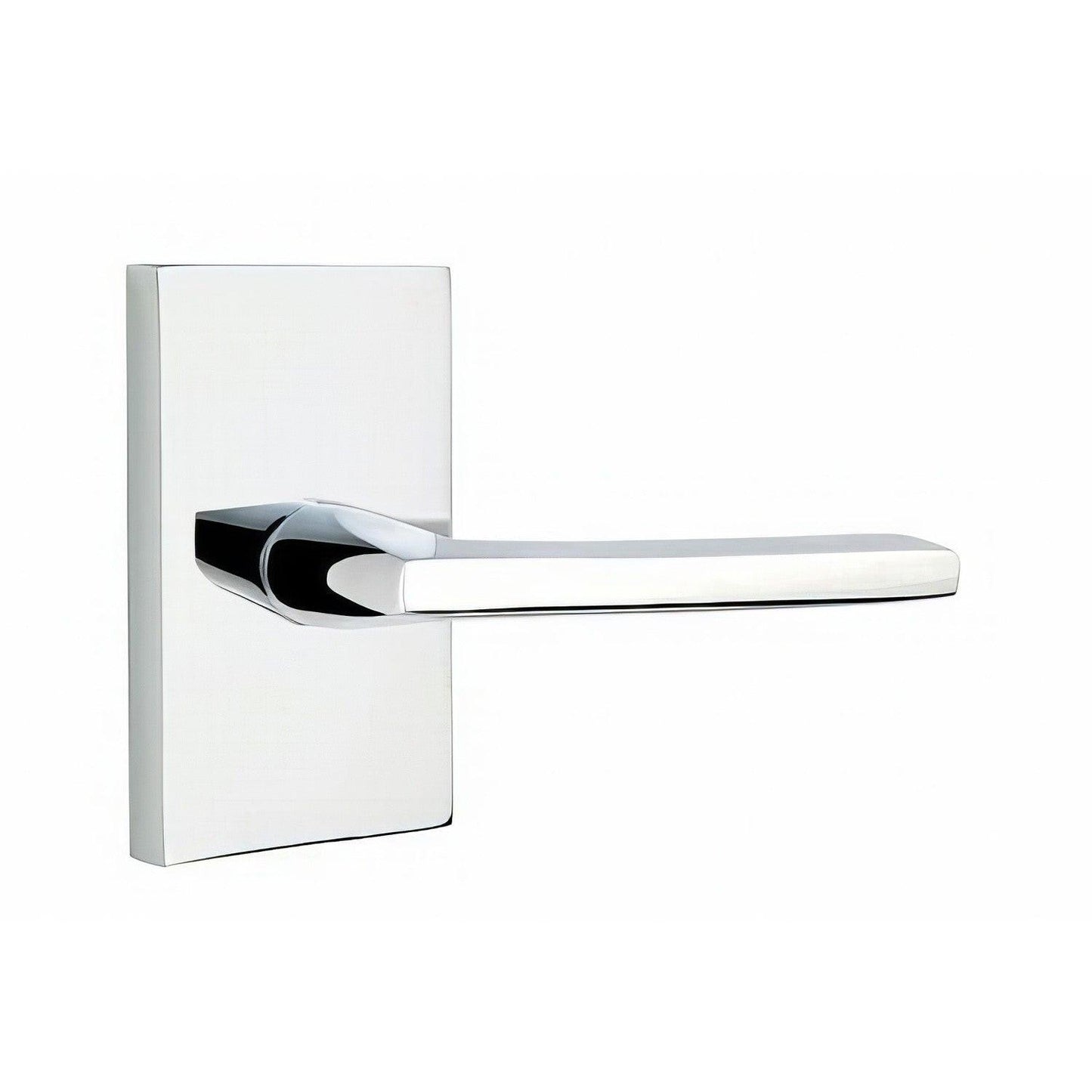 Emtek 5212HLOUSRH Helios Lever Right Hand 2-3/8" Backset Privacy With Modern Rectangular Rose
