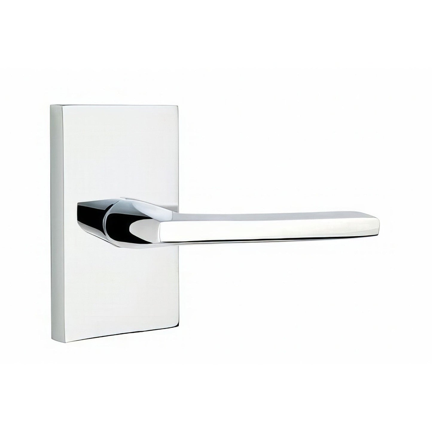 Emtek 5212HLOUSRH Helios Lever Right Hand 2-3/8" Backset Privacy With Modern Rectangular Rose.
