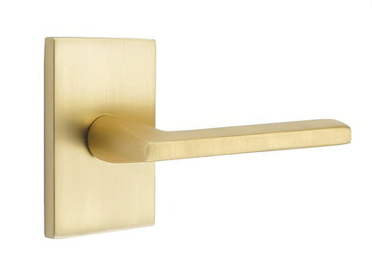 Emtek 5212HLOUSRH Helios Lever Right Hand 2-3/8" Backset Privacy With Modern Rectangular Rose.