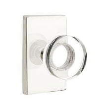 Emtek 5212MDCUS Modern Disc Crystal Knob 2-3/8" Backset Privacy with Modern Rectangular Rose