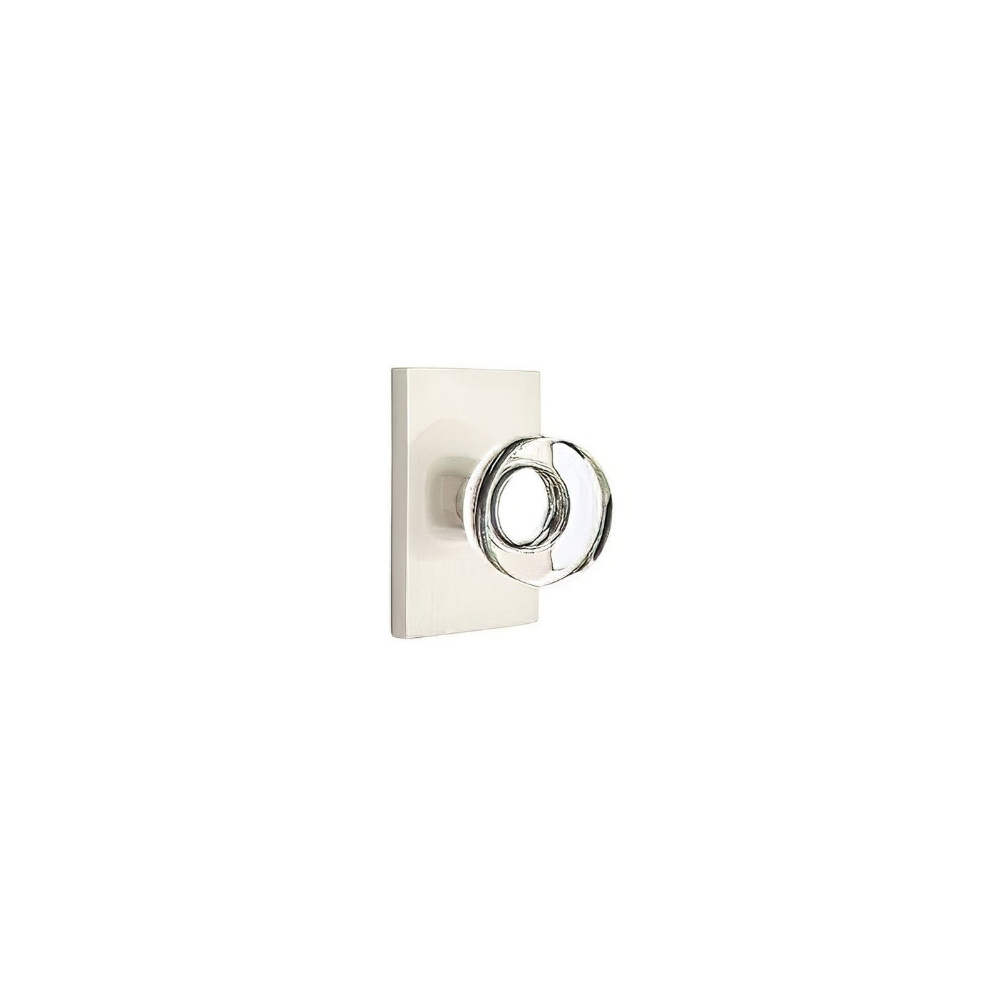 Emtek 5212MDCUS Modern Disc Crystal Knob 2-3/8" Backset Privacy with Modern Rectangular Rose