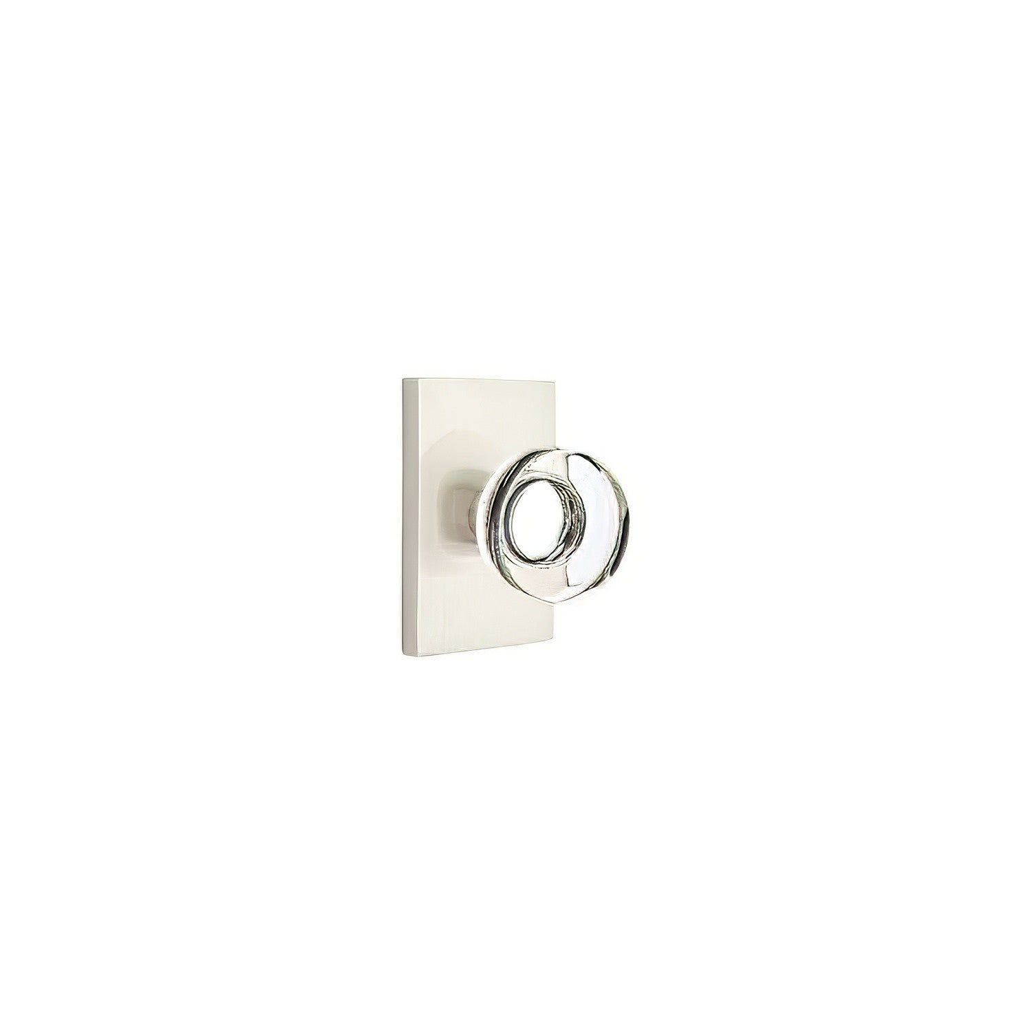 Emtek 5212MDCUS Modern Disc Crystal Knob 2-3/8" Backset Privacy with Modern Rectangular Rose