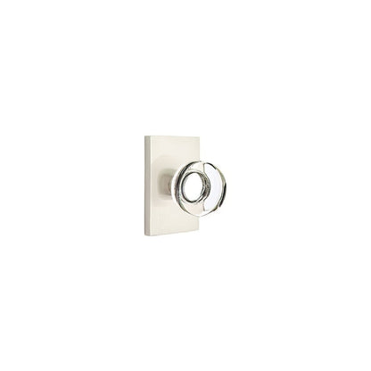 Emtek 5212MDCUS Modern Disc Crystal Knob 2-3/8" Backset Privacy with Modern Rectangular Rose