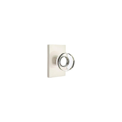 Emtek 5212MDCUS Modern Disc Crystal Knob 2-3/8" Backset Privacy with Modern Rectangular Rose
